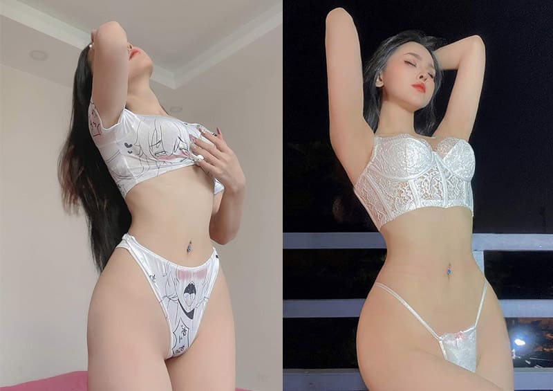 Gái xinh mặc bikini trong suốt xuyên thấu lộ hàng cực kích thích
